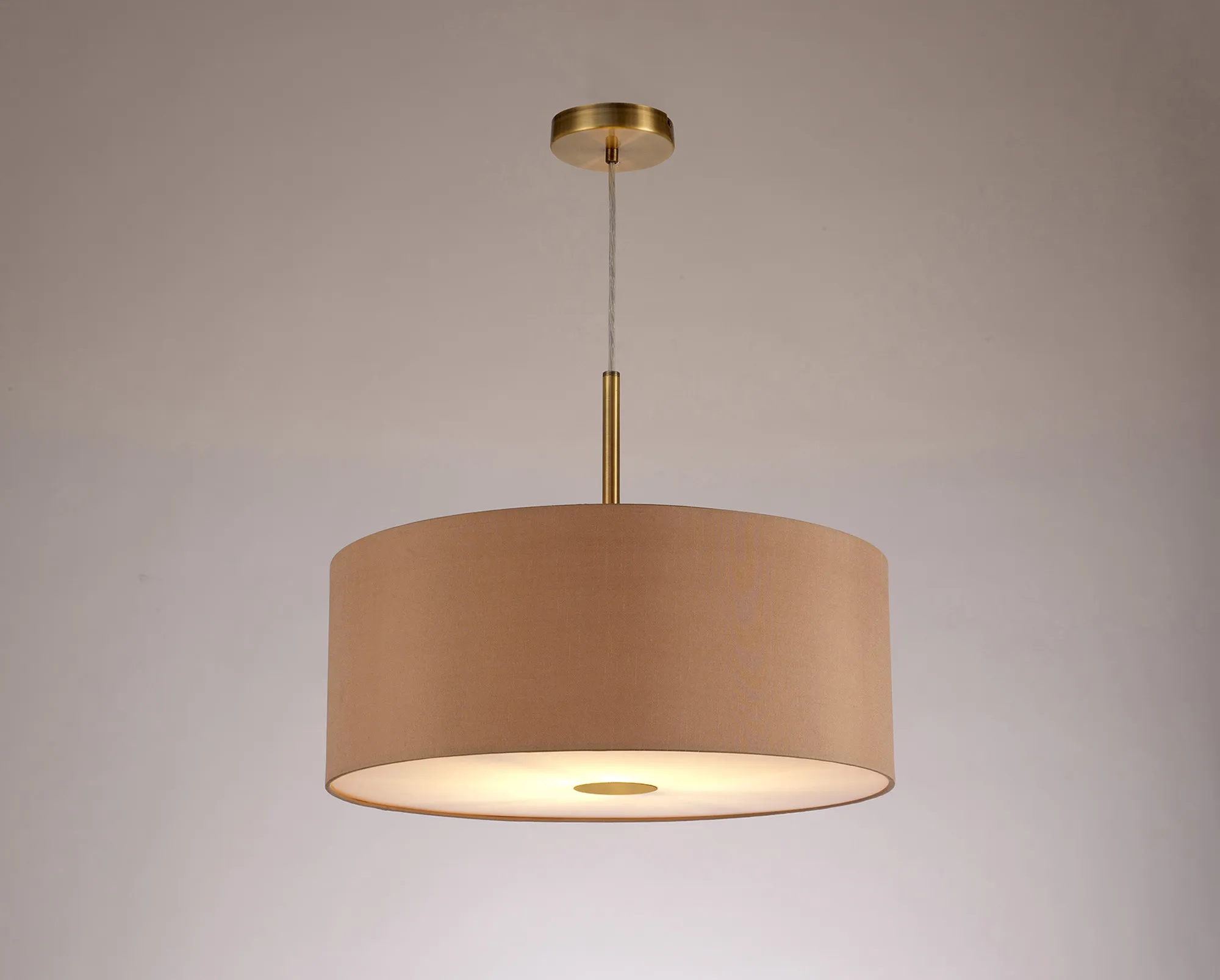 Baymont 50cm Pendant 1 Light Antique Brass, Antique Gold/Ruby, Frosted Diffuser DK0228  Deco Baymont AB AG